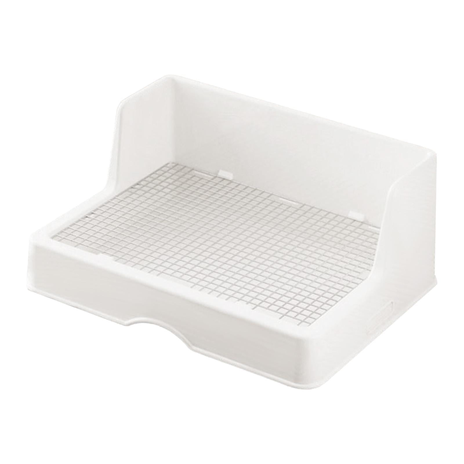 Rabbit Litter Box with Grid Corner Toilet Pet Pan Stainless Steel Deep Basin for Indoor Bunny Habitat