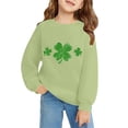 thumbnail image 4 of Mercatoo Boy Girl St 𝐏atricks Day Crewneck Shirts 𝐂lover 𝐒hamrock Long Sleeve Irish Green Sweatshirt, 4 of 6
