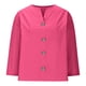 thumbnail image 5 of Vestidos Casuales Para Mujer, Blusas De Mujer De Moda Blusa de lino con cuello en V, manga 3/4 y botones, suelta, de color liso, para mujer, 5 of 7