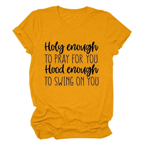 JeashCHAT T Shirts for Women Plus Size,Womens Summer Casual Shirt Letter Print Shirt Top T-Shirt Short Sleeve Cute Graphic Tee Shirts