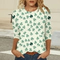 thumbnail image 5 of Zedker Plus Size St Patricks Day Shirt for Women 2026 Casual 3/4 Sleeve Irish Shirts Funny Saint Patrick's Tunic Tops, 5 of 7