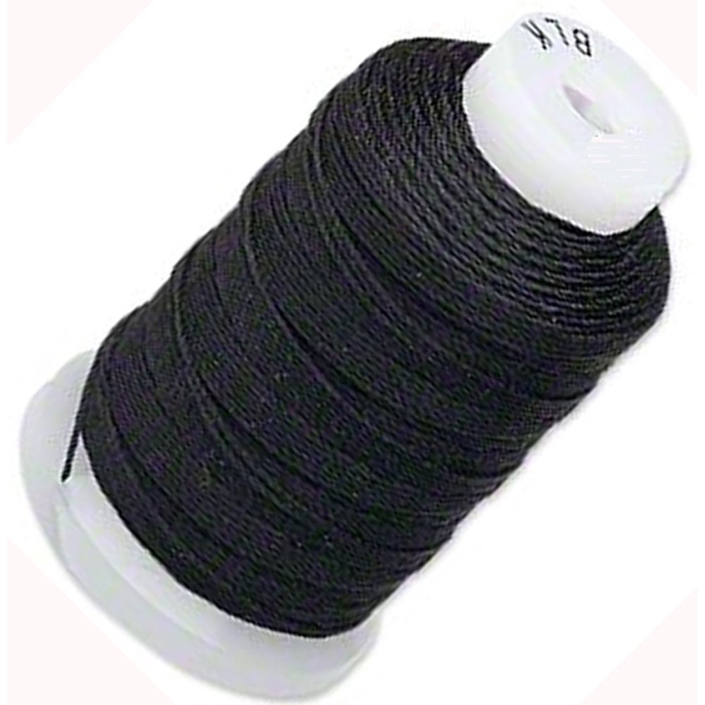 Silk Thread Size D Black 0.012 Inch 0.34mm Spool 260 Yd