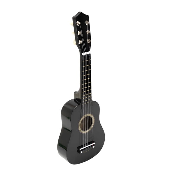 QAYOZ 21 Inch Acoustic Guitar Small Size Portable Wooden Guitar for Children Kids (Black)