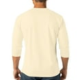 thumbnail image 4 of Resicozy 3/4 Sleeve Shirt Men Button Henley Fashion Baseball T-Shirts 2025 Fall Casual Sport Solid Color Athletic Tee Tops Beige M, 4 of 8