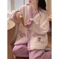 thumbnail image 5 of Pijama de terciopelo Coral para niña y mujer, ropa de dormir de felpa gruesa, conjunto de cárdigan de franela para el hogar, otoño e invierno, novedad de 2024, 5 of 5