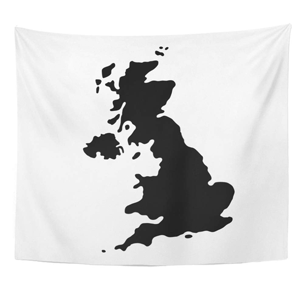 ZEALGNED England Black Silhouette Country Borders Map Great Britain