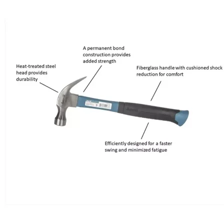 New 16 Oz Fiberglass Claw Hammer Carpentry Tools Hammers Nailing Work Tool