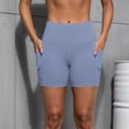 thumbnail image 6 of AKOEE High Waist Leggings for Women Shorts Workout Biker Yoga Tight Shorts with Pockets Stretch Gym Clothes (XL, Blue), 6 of 8