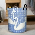 thumbnail image 5 of Abstract Blue Swan MeshPrint Extra Large Foldable Laundry Basket  Stylish  Easy to Use for Bedroom Bathroom  Laundry Room  Oxford Fabric Storage Bin, 5 of 9