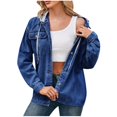 thumbnail image 2 of Puntoco Chaqueta Vaquera Retro Con Capucha Desmontable Y Estilo Informal A La Moda Para Mujer, 2 of 6