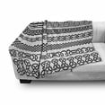 thumbnail image 3 of Irish Soft Flannel Fleece Blanket, Vintage Borders in the Form of Celtic Classical Ornaments Horizontal Striped Pattern, Cozy Plush for Indoor and Outdoor Use, 70" x 90", Black White, by Ambesonne, 3 of 6