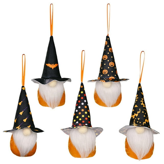 Halloween Hanging Gnome Handmade 5PCS Swedish Gnome Holiday Tree Gnome Decor