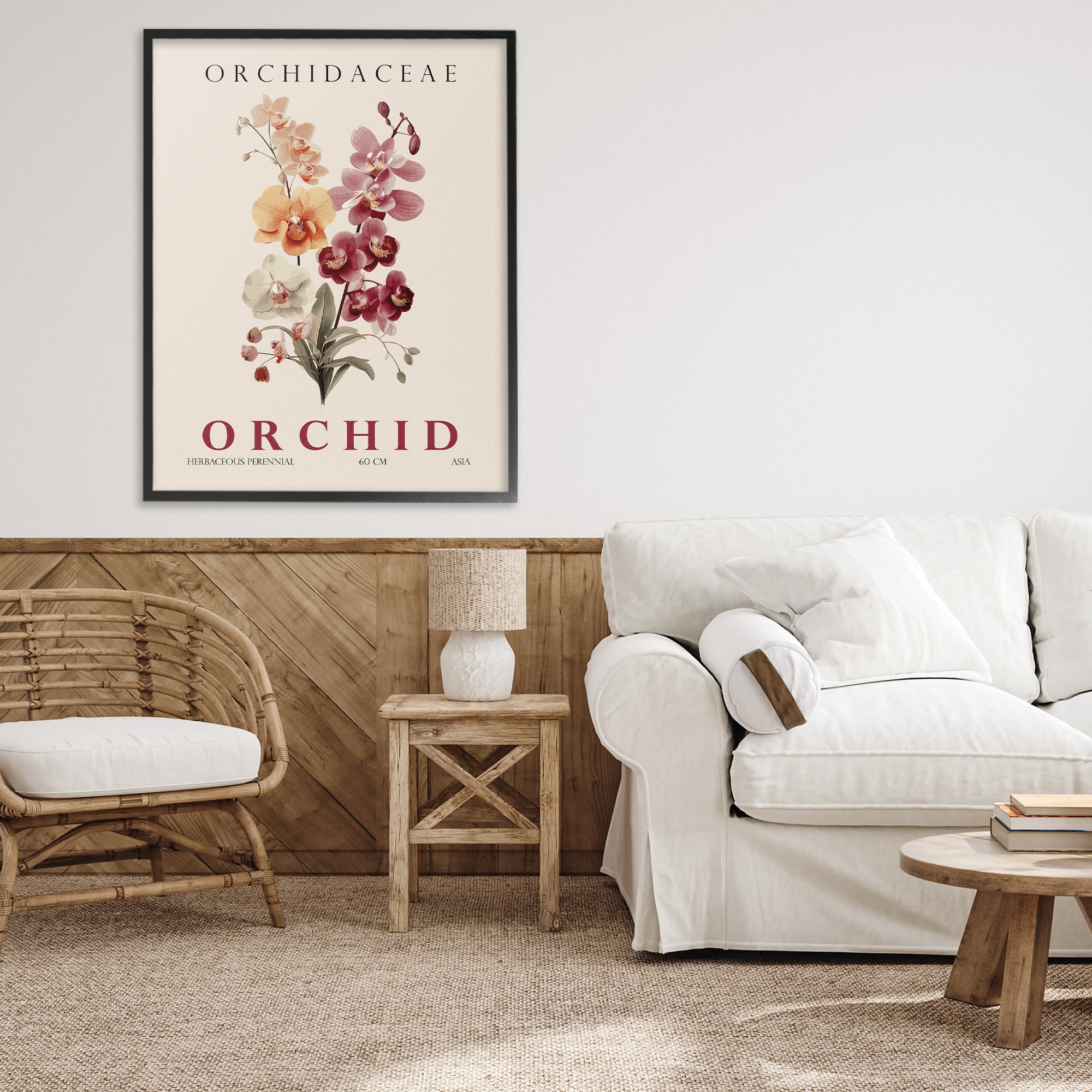 Stupell Industries Natural Orchid Bundle Black Framed Giclee Art, design by Christopher Giampietro