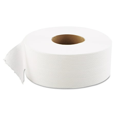 GEN JRT Jumbo Toilet Paper, Septic Safe, 1-Ply, White, 9" dia, 12 Rolls/Carton -GEN1511
