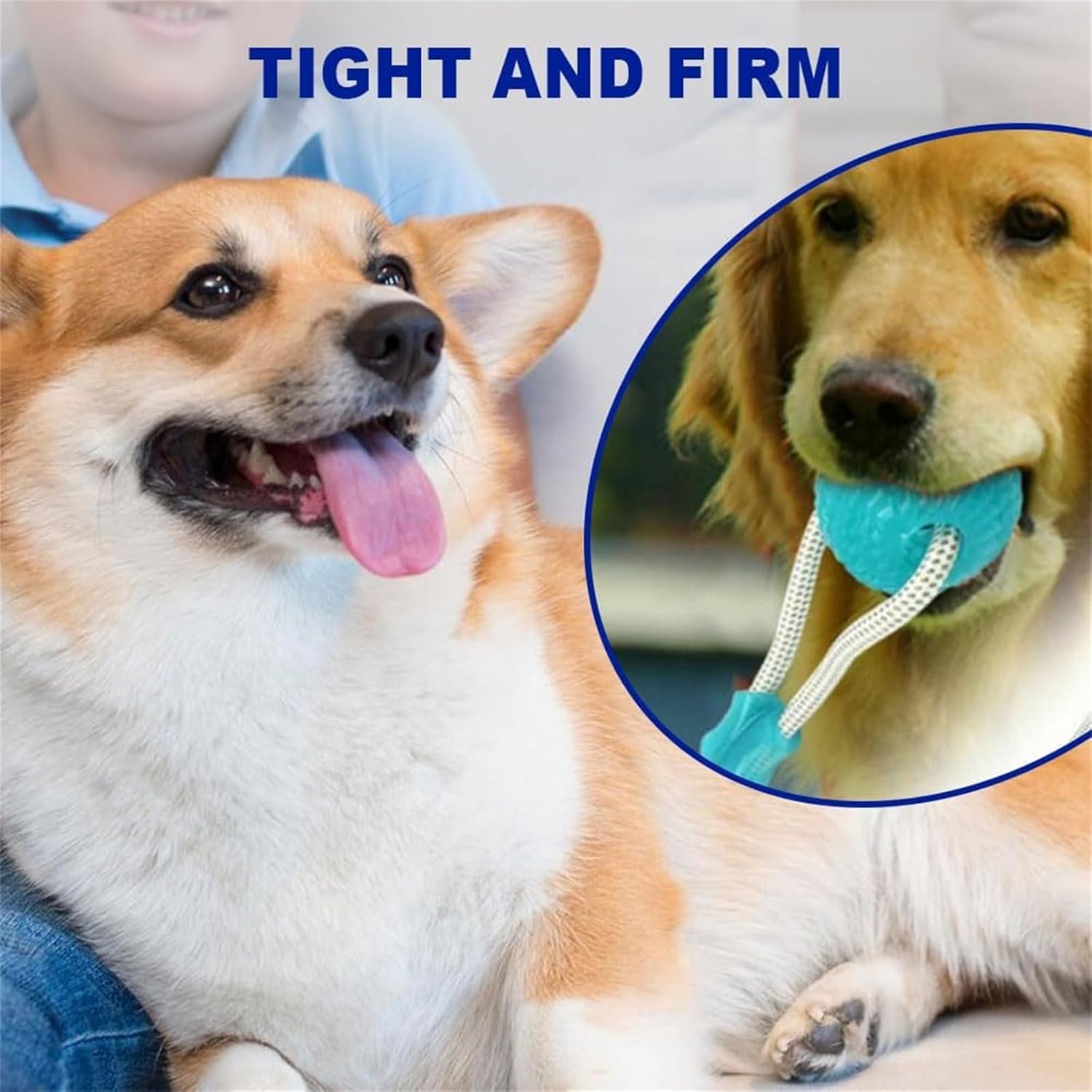 Multifunction Pet Molar Bite Toy, Interactive Dog Toys Tug of War with Suction Cup, Teeth Cleaning Chewing Interactive Puppy Pull Toy for Aggressive Chewers Dog