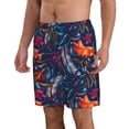 thumbnail image 2 of KLL Tropical Flower Men's Casual Summer Beach Shorts Hawaiian Shorts with Pockets-Small, 2 of 5