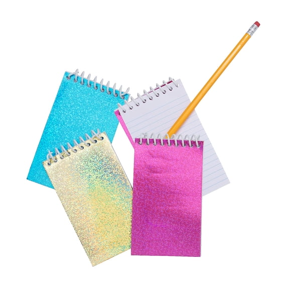 Glitter Spiral Notepads (2Dz) - 24 Pieces
