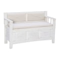 thumbnail image 1 of Linon Banc de Rangement en Bois Carlton Blanc Fumé, 1 of 17
