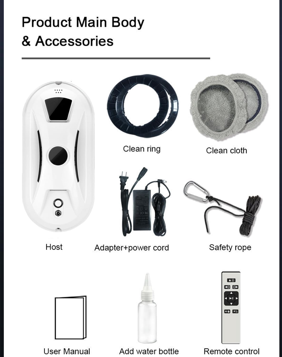 Automatic Window Cleaning Robot with 3200Pa Suction and Dual Automatic Spray, Smart Glass Vacuum for High Rise Windows, AI Edge Detection Safety, AI Path-Planning, Streak Free Hands Free Wash