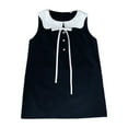 thumbnail image 1 of WEAIXIMIUNG Robes Adolescentes Formelles Filles Combinaison Sans Manches Petit Col Poupée Noir Robe Gilet 4-5 Ans, 1 of 8