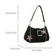 thumbnail image 2 of Star Crossbody Armpit Bag Y2k Women Canvas Shoulder Dating Purses Fashion Bag (Black), 2 of 10