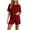 Wine, variant on FAHUOMU Womens Pajamas Set 2 Piece Short Sleeve Crewneck Tops With Elastic Waist Shorts Sleepwear Soft Breathable Loungewear