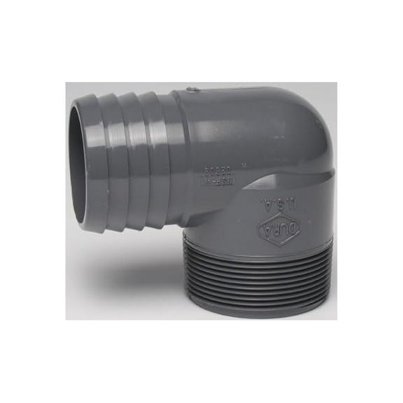 Dura Plastics | PVC Insert Combination 90 ° Elbow | Schedule 40 Black | 1" x 1/2" (INSERT X MIPT) | High-Flow Capacity | Plumbing, Irrigation, Pool, Spa, DIY Projects