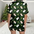 thumbnail image 6 of Bamboo Pajama Sets – Cooling Women's Lounge Sets, Eco-Friendly Sleepwear for Summer Women's Snowman Print Short Sleeve Top & Shorts Pajama Set Festive Christmas Sleepwear Ensemble, 6 of 7