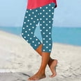 thumbnail image 6 of Sakmal Lounge Pants for Women Cropped Green Polka Dot Yoga Workout Ladies Trousers for Summer, 6 of 6
