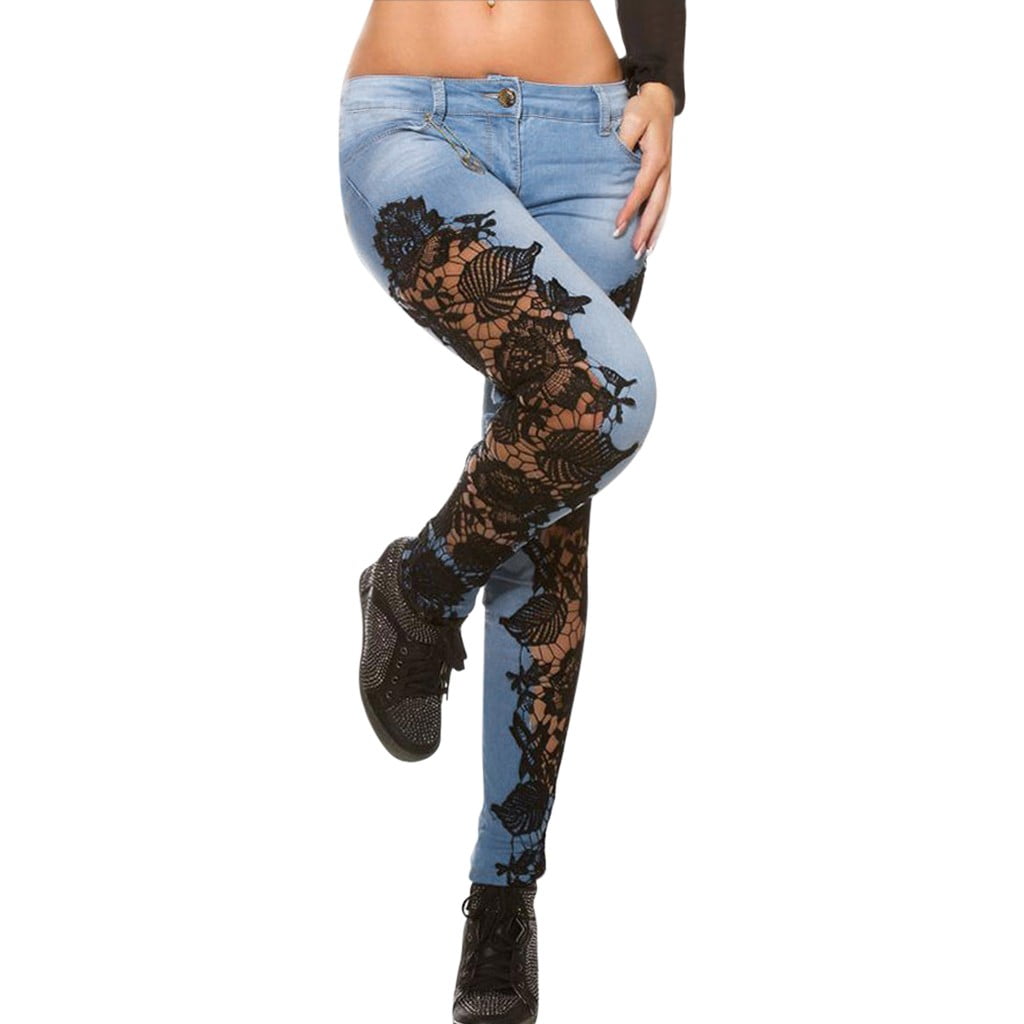 Women's Casual High Waist Skinny Stretch Ripped Jeans
