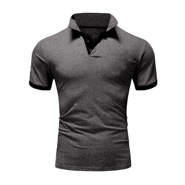 Sunloudy Camisa informal de negocios para hombre, blusas de oficina de manga corta con botones de cuello vuelto de patchwork de color para hombres Sunloudy moda
