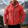 thumbnail image 5 of Agkizg Men's Fall Winter Ski Jackets Waterproof Windproof Coats, Solid Hooded Windbreaker Windproof Water Jacket Drawstring Zip Pockets Outdoor Hiking Mountaineering Coat, 5 of 7