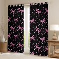 thumbnail image 2 of jejeloiu Pink Cute Bowknot Black Out Curtains,Kawaii Polka Dot Curtains Pack of 2 (42x63 Each),Chic Ribbon Bow Tie Bedroom Curtains For Girls,Microfiber Bedroom Decor, 2 of 6