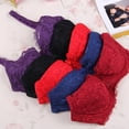 thumbnail image 3 of Wuffmeow Women Sexy Gather Push Up Bra Underwire 3/4 Cup Lace Brassiere Underwear, 3 of 6