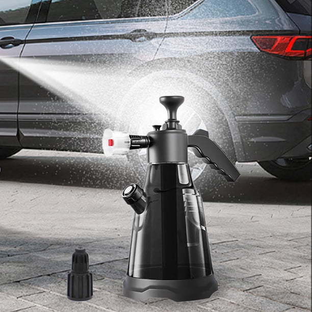 Pulverizador de espuma, pulverizador de jabón a presión manual, accesorios para coche, pulverizador a presión, pulverizador de agua con 2 boquillas pa Con cubierta blanca