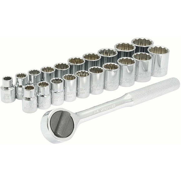 Juego 21 Dados y Accesorios Combinados 3/8In en Rack Surtek A02C