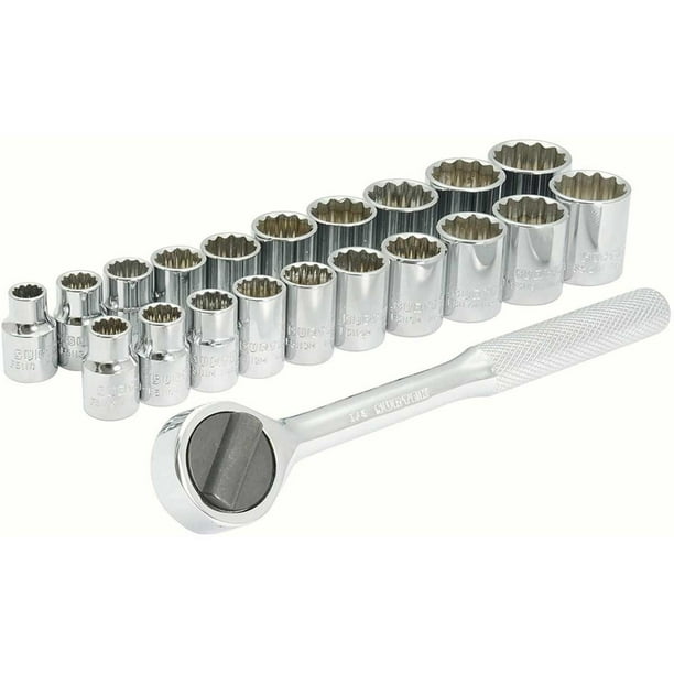 Juego 21 Dados y Accesorios Combinados 3/8In en Rack Surtek A02C