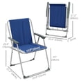 thumbnail image 3 of Outsunny Folding Patio Camping Chairs Set w/ Armrest, Sports Chairs, Blue, 3 of 10
