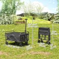 thumbnail image 2 of Chariot de Jardin Pliable et Rabattable, Chariot de Pelouse Robuste avec Sac de Transport en Tissu Oxford de 62 L, Capacité de 265 Lb, Poignée Réglable et Roues Universelles pour le Camping, la Plage, Gris, 2 of 7