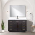 thumbnail image 4 of Abbey 48" W Black Oak Vanity, Cultured Marble, Faucet Set and 46" Mirror, 4 of 11