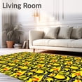 thumbnail image 2 of ODIKA 8'x10' Machine Washable Non-Slip Area Rug, Grinning Lantern Mosaic Interlocking Stripe with Charcoal and Tangerine High Traffic Rug with Pad, Yellow, 620055, 2 of 8