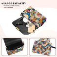thumbnail image 5 of SCRAWLGOD Hippie Flower Pink Beige Black Crossbody Bags for Women Trendy PU Leather Shoulder Handbags Purses for Women with Detachable Chain Strap, 5 of 7