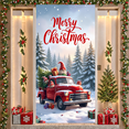 thumbnail image 5 of Decorative Design Merry Christmas Banner Polyester Material Christmas Tree Vintage Truck for Indoor Decoration Holiday Celebration Winter Party, 5 of 9