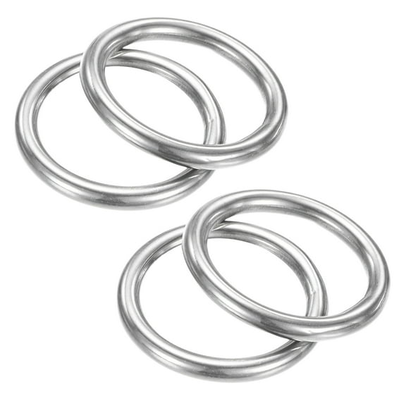 Uxcell 1 Inch Dia Metal O Rings [4Pcs] - 316 Stainless Steel 0.15 Inch THK Multi-Purpose Welded Round Rings Use for Crafts
