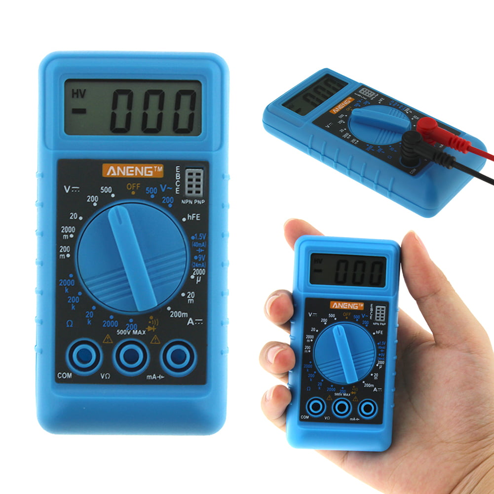 #R Mini Dmm Digital Multi Meter Ohm Test Voltmeter Amperemeter Mit Summer Blau