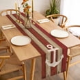thumbnail image 3 of Table Runner 120 Inches Long for Kitchen Dining, Nautical Anchor Dresser Scarf Farmhouse, Dining Table Decorations for Wedding/Parties, Red Beige Rretro Wooden Board Textures 13 x 120 In, 3 of 8