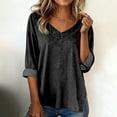 thumbnail image 2 of Soyumi Denim Pullover for Women, Casual Oversized Jean Shirt Button Front Blouse Loose Fit Long Sleeve Top with Pocket Y2K Trendy Fall Tops Women Fashion Dark Gray, 2 of 6