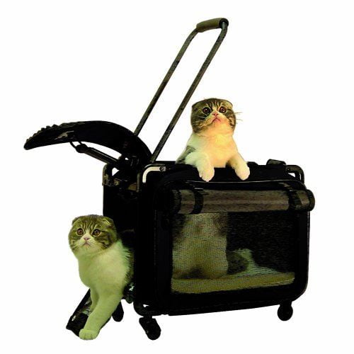 Black 17-Inch Tutto Small Pet on Wheels Stroller 