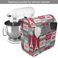 thumbnail image 2 of Paris Stand Mixer Cover, Coffee and Love Eiffel Tower in Squared Background Heart I Love You Words Romantic, Kitchen Appliance Organizer Bag Cover with Pockets, 5 Quarts, Multicolor, by Ambesonne, 2 of 4