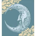 thumbnail image 3 of Moon Duvet Cover Set, Vintage Crescent Moon with Grumpy Facial Expression Abstract Hand Drawn Style, Decorative 2 Piece Bedding Set with 1 Pillow Shams, Twin Size, Slate Blue Mustard, by Ambesonne, 3 of 3